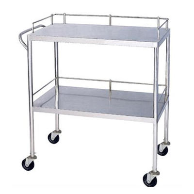 Movable High Quality Stainless Steel Two Shevels Medical Instrument Trolley - DR-319
